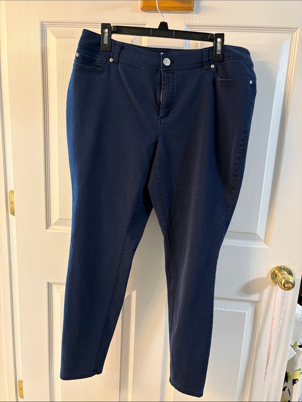 Cato classic ankle fit stretchy pants dark blue